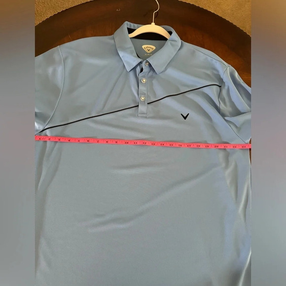 Callaway Polo Golf Shirt Short Sleeve Light Blue w/ Tee's Size XXL - Picture 6 of 7
